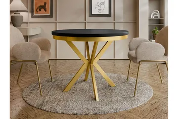 Sereth Matbord 100 cm Rund - Svart/Gull - Møbler - Bord - Spisebord & kjøkkenbord