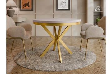 Sereth Matbord 120 cm Rund - Beige/Gull - Møbler - Bord - Spisebord & kjøkkenbord