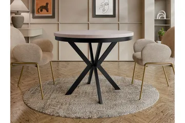 Sereth Matbord 120 cm Rund - Beige/Svart - Møbler - Bord - Spisebord & kjøkkenbord