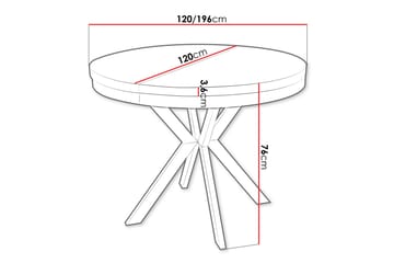 Sereth Matbord 120 cm Rund - Grå/Svart - Møbler - Bord - Spisebord & kjøkkenbord