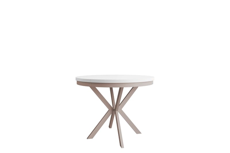 Sereth Matbord 120 cm Rund, Hvit/Beige