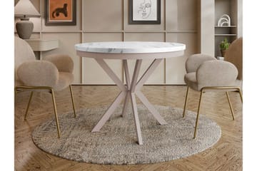 Sereth Matbord 120 cm Rund - Hvit/Beige - Møbler - Bord - Spisebord & kjøkkenbord