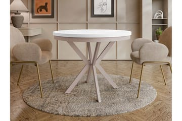 Sereth Matbord 120 cm Rund - Hvit/Beige - Møbler - Bord - Spisebord & kjøkkenbord