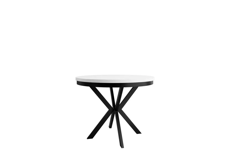 Sereth Matbord 120 cm Rund, Hvit/Svart