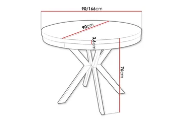 Sereth Matbord 90 cm Rund - Brun/Svart - Møbler - Bord - Spisebord & kjøkkenbord