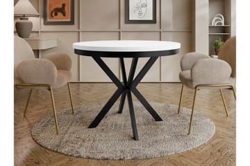 Sereth Matbord 90 cm Rund - Hvit/Svart - Møbler - Bord - Spisebord & kjøkkenbord
