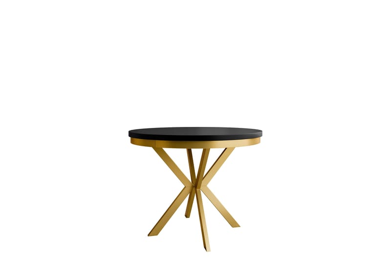 Sereth Matbord 90 cm Rund, Svart/Gull