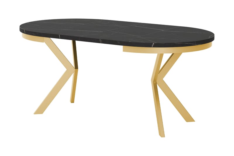 Sereth Matbord 90 cm Rund - Svart/Gull - Møbler - Bord - Spisebord & kjøkkenbord