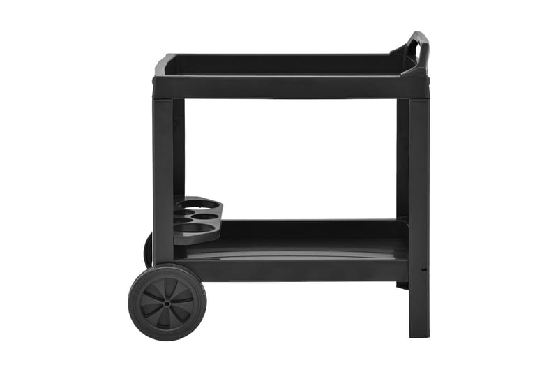 Drikketralle antrasitt 69x53x72 cm plast - Rullevogn, rullebord & serveringsbord - Trillebord & Serveringsbord
