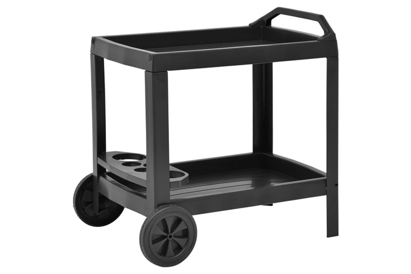 Drikketralle antrasitt 69x53x72 cm plast - Rullevogn, rullebord & serveringsbord - Trillebord & Serveringsbord