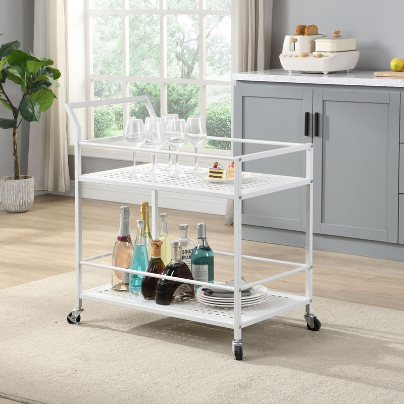 Fenino serveringsvogn 79 cm - Matt hvit - Møbler - Bord - Serveringsvogn & serveringsbord - Trillebord & Serveringsbord