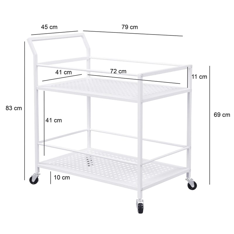 Fenino serveringsvogn 79 cm - Matt hvit - Møbler - Bord - Serveringsvogn & serveringsbord - Trillebord & Serveringsbord