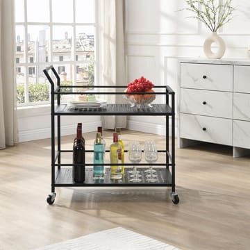 Fenino serveringsvogn 79 cm - Matt svart - Møbler - Bord - Serveringsvogn & serveringsbord - Trillebord & Serveringsbord