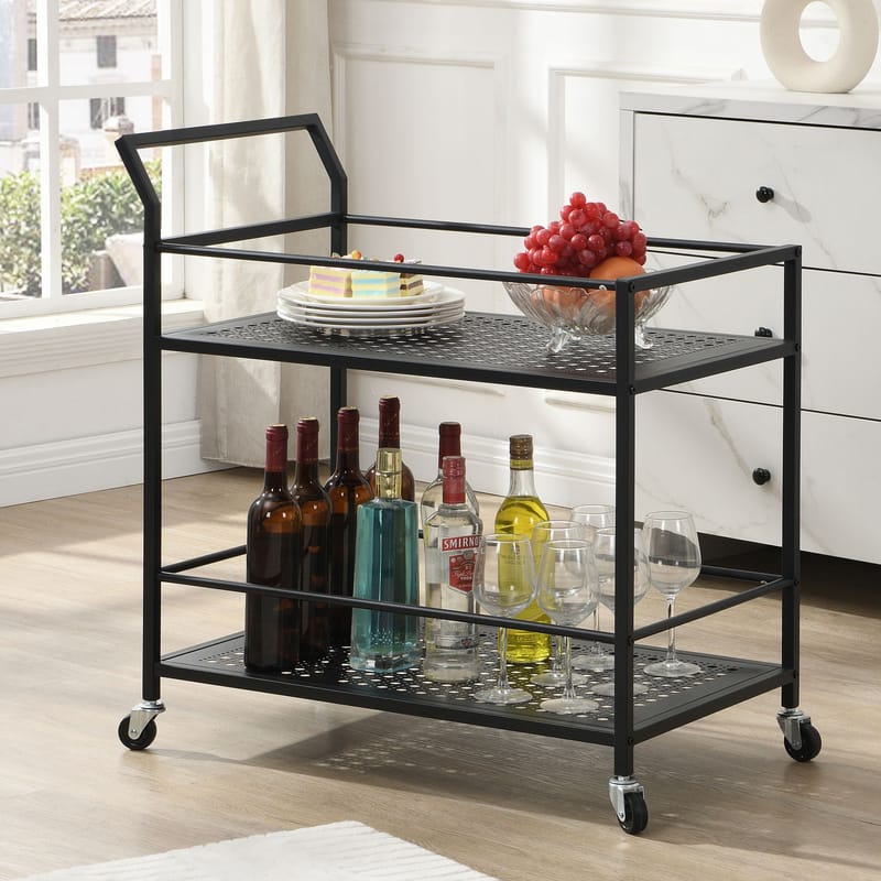 Fenino serveringsvogn 79 cm - Matt svart - Møbler - Bord - Serveringsvogn & serveringsbord - Trillebord & Serveringsbord