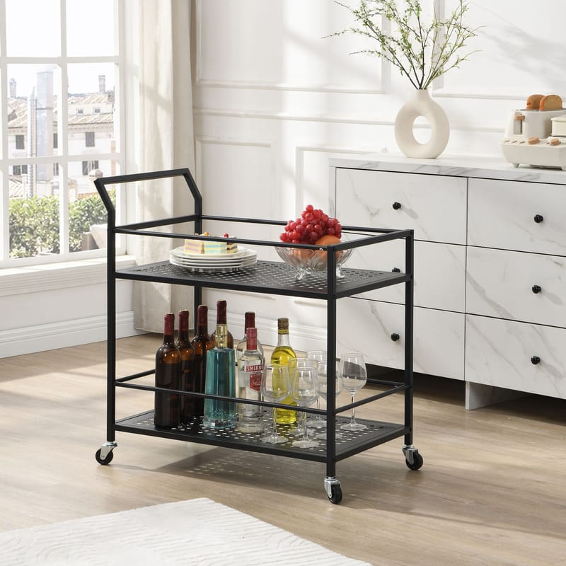 Fenino serveringsvogn 79 cm - Matt svart - Møbler - Bord - Serveringsvogn & serveringsbord - Trillebord & Serveringsbord