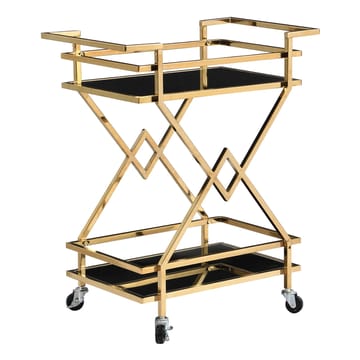 Galeri serveringsvogn 65 cm - Blank gullfarget og svart - Møbler - Bord - Serveringsvogn & serveringsbord - Trillebord & Serveringsbord