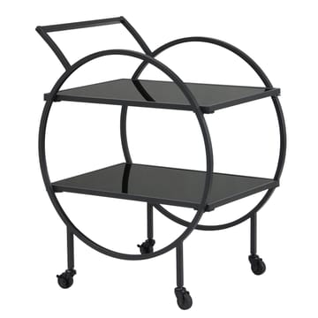 Galira serveringsvogn 46 cm - Matt svart med svart speilglass - Møbler - Bord - Serveringsvogn & serveringsbord - Trillebord & Serveringsbord