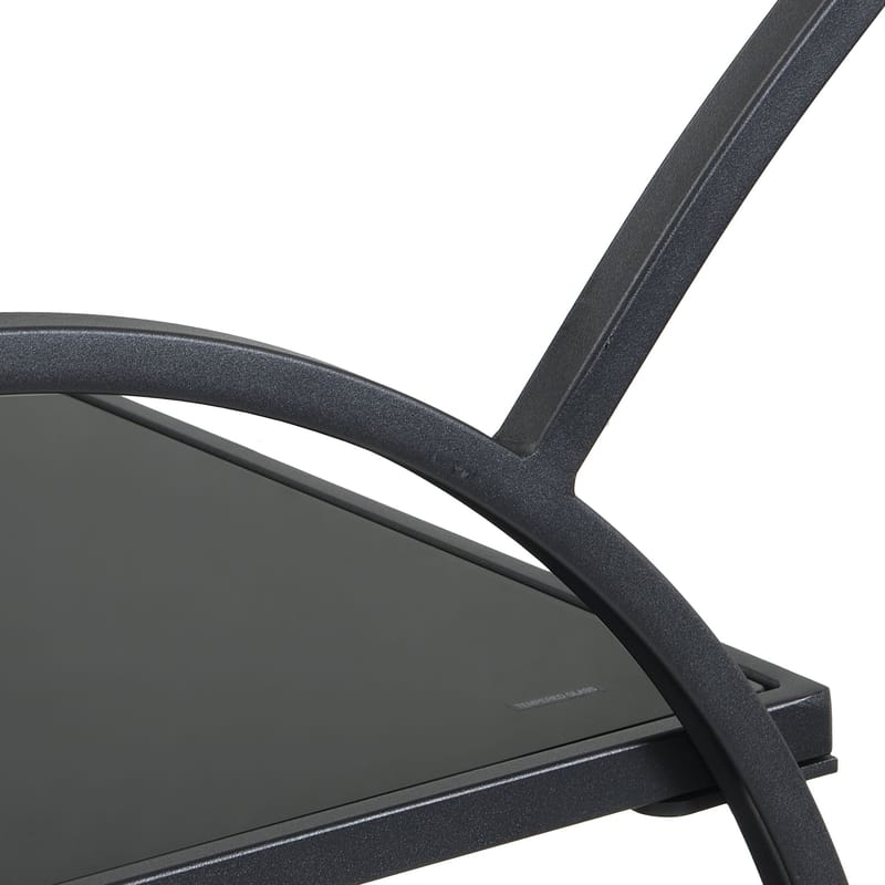 Galira serveringsvogn 46 cm - Matt svart med svart speilglass - Møbler - Bord - Serveringsvogn & serveringsbord - Trillebord & Serveringsbord