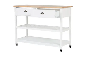 Serveringsvogn Navarino 48 - Hvit - Møbler - Bord - Serveringsvogn & serveringsbord - Kjøkkenvogn