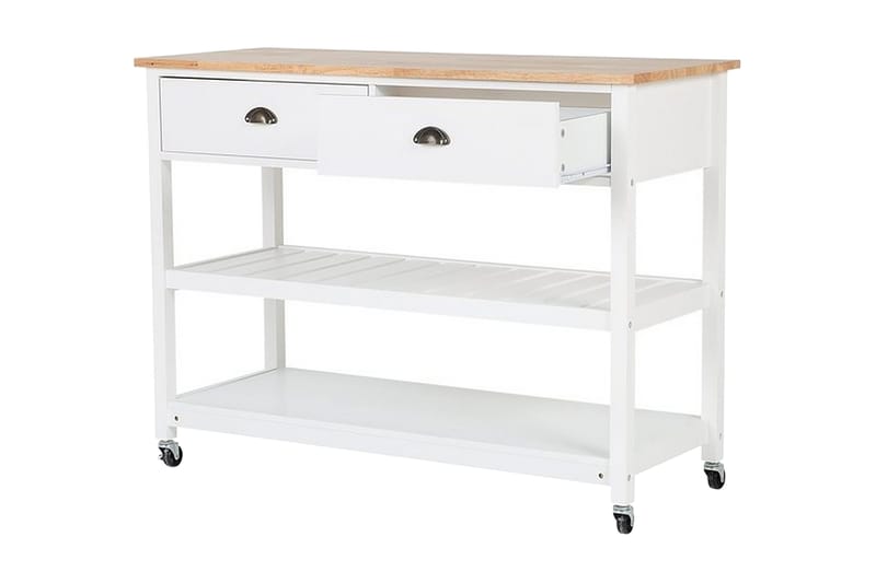 Serveringsvogn Navarino 48 - Hvit - Møbler - Bord - Serveringsvogn & serveringsbord - Kjøkkenvogn