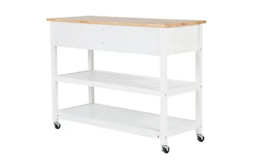 Serveringsvogn Navarino 48 - Hvit - Møbler - Bord - Serveringsvogn & serveringsbord - Kjøkkenvogn