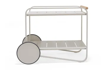 Portals Rullebord 92 cm - Hvit/Tre - Møbler - Bord - Serveringsvogn & serveringsbord - Rullevogn, rullebord & serveringsbord