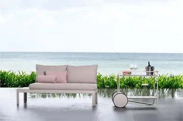 Portals Rullebord 92 cm - Hvit/Tre - Møbler - Bord - Serveringsvogn & serveringsbord - Rullevogn, rullebord & serveringsbord