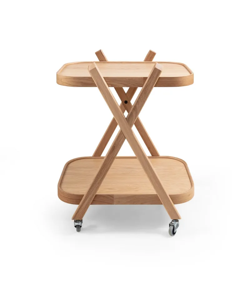 Serveringsbord Wallxpert Oscar (70 x 70 x 50 cm) Eik - Eik - Møbler - Bord - Serveringsvogn & serveringsbord - Trillebord & Serveringsbord