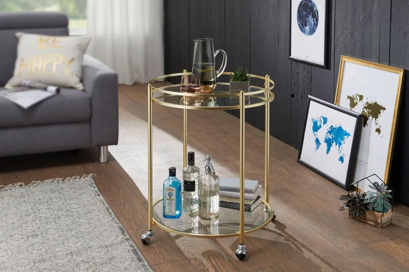 Drinkvagn & Rullbord Wohnling Guld - Møbler - Bord - Serveringsvogn & serveringsbord - Trillebord & Serveringsbord