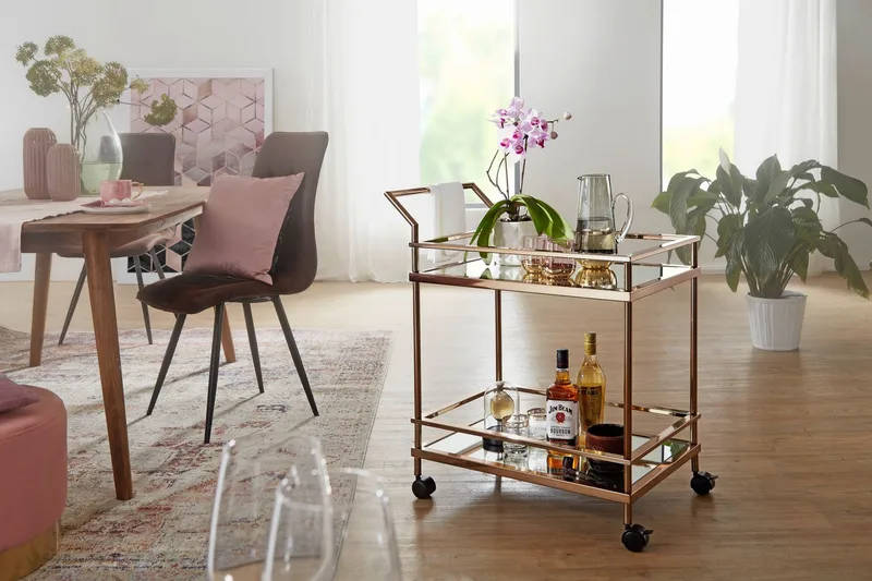Drinkvagn & Rullbord Wohnling Guld - Møbler - Bord - Serveringsvogn & serveringsbord - Trillebord & Serveringsbord