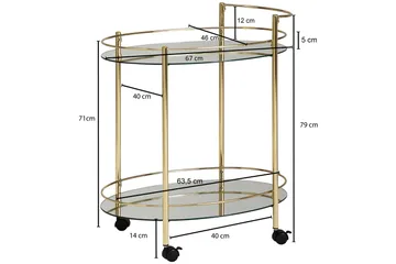 Drinkvagn & Rullbord Wohnling Guld - Møbler - Bord - Serveringsvogn & serveringsbord - Trillebord & Serveringsbord