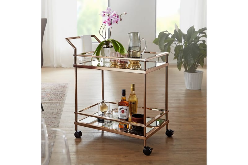 Drinkvogn Hailstock 65x45 cm - Gull - Møbler - Bord - Serveringsvogn & serveringsbord - Trillebord & Serveringsbord