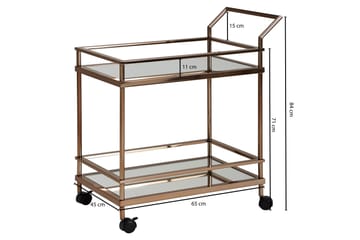 Drinkvogn Hailstock 65x45 cm - Gull - Møbler - Bord - Serveringsvogn & serveringsbord - Trillebord & Serveringsbord