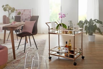 Drinkvogn Hailstock 65x45 cm - Gull - Møbler - Bord - Serveringsvogn & serveringsbord - Trillebord & Serveringsbord