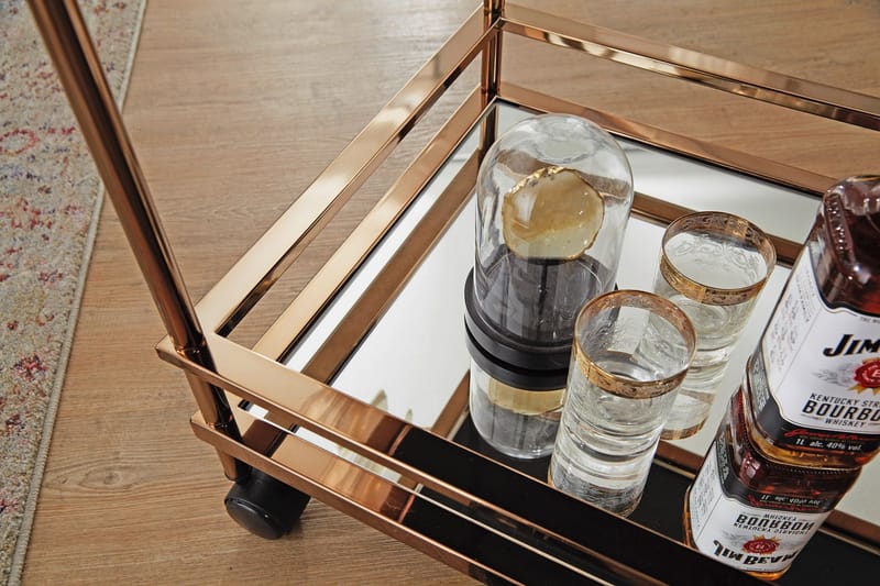 Drinkvogn Hailstock 65x45 cm - Gull - Møbler - Bord - Serveringsvogn & serveringsbord - Trillebord & Serveringsbord