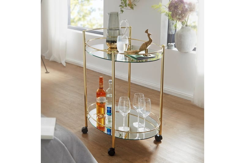 Drinkvogn Stageman 67x46 cm - Gull - Møbler - Bord - Serveringsvogn & serveringsbord - Trillebord & Serveringsbord
