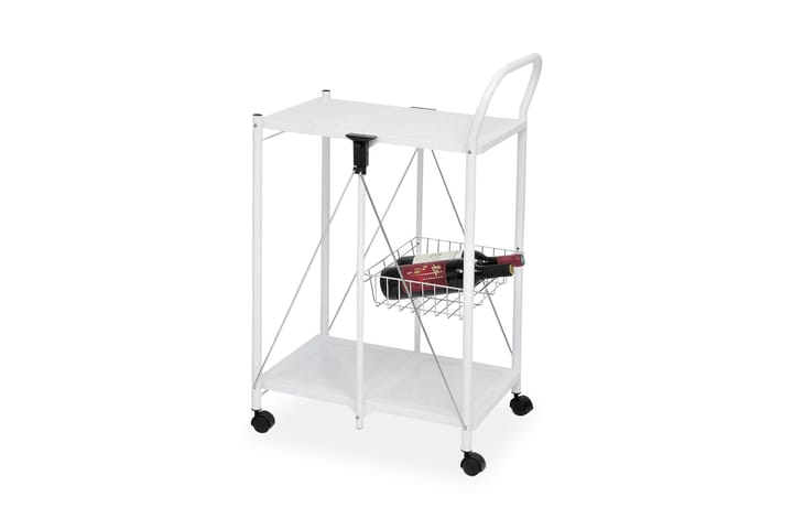 Rullebord Lively 58 cm Sammenleggbart - Hvit|Krom - Rullevogn, rullebord & serveringsbord - Trillebord & Serveringsbord