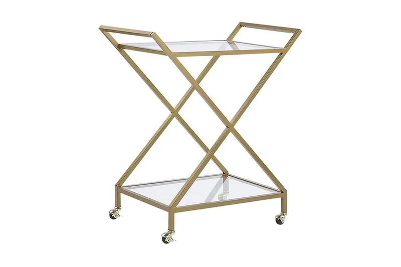 Serveringsvogn glass/Gull IVERA, Gull
