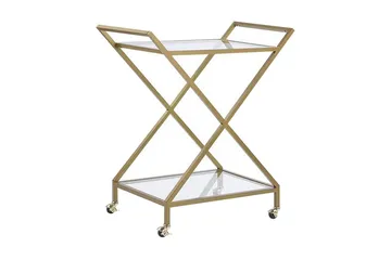 Serveringsvogn glass/Gull IVERA - Gull - Møbler - Bord - Serveringsvogn & serveringsbord - Trillebord & Serveringsbord