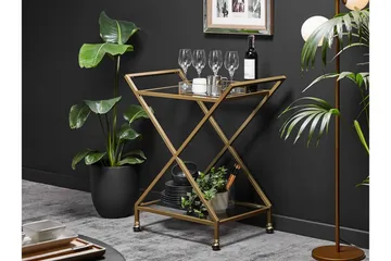 Serveringsvogn glass/Gull IVERA - Gull - Møbler - Bord - Serveringsvogn & serveringsbord - Trillebord & Serveringsbord