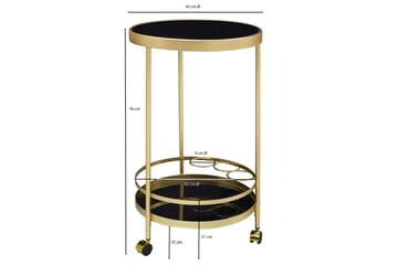 Thruston Drinkvogn 45x45 cm - Gull - Møbler - Bord - Serveringsvogn & serveringsbord - Trillebord & Serveringsbord