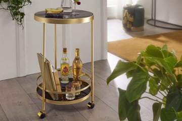 Thruston Drinkvogn 45x45 cm - Gull - Møbler - Bord - Serveringsvogn & serveringsbord - Trillebord & Serveringsbord