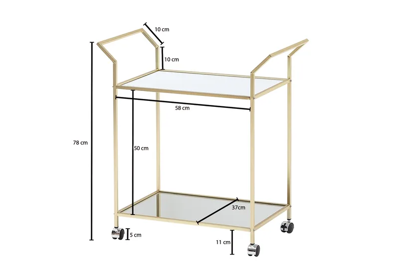Tultered Serveringsvogn - Gull - Møbler - Bord - Serveringsvogn & serveringsbord - Trillebord & Serveringsbord