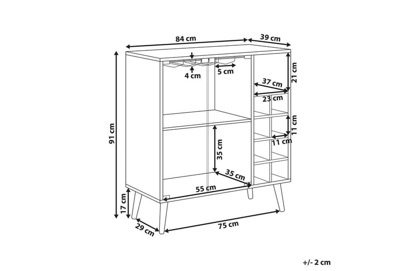 Vinskap Tullamore - Møbler - Bord - Serveringsvogn & serveringsbord - Trillebord & Serveringsbord