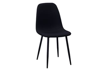 Severo Spisebord 100 cm Rundt hvit base + 4 stk Naira stol svart med svarte ben - Hvit/Svart - Møbler - Bord - Spisegruppe