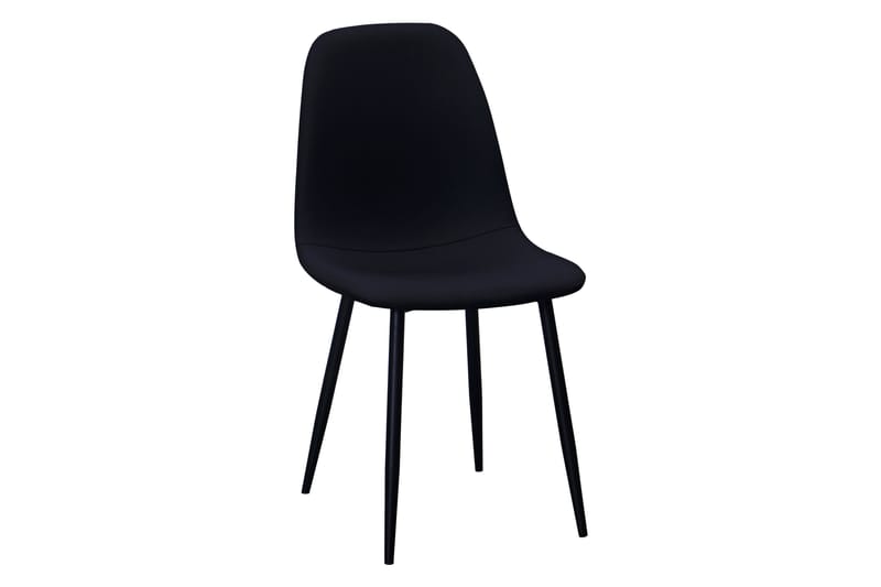 Severo Spisebord 100 cm Rundt Svart base + 4 stk Naira stol svart med svarte ben - Hvit/Svart - Møbler - Bord - Spisegruppe