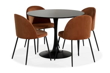 Severo Spisegruppe 100 cm Rund med 4 Gerardo Stoler Fløyel