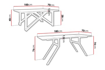 Seyloren Sofabord 100 cm - Brun/Svart - Møbler - Bord - Sofabord & salongbord