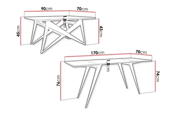 Seyloren Sofabord 90 cm - Svart/Brun - Møbler - Bord - Sofabord & salongbord