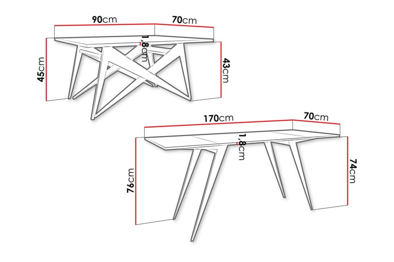 Seyloren Sofabord 90 cm - Svart/Grå - Møbler - Bord - Sofabord & salongbord